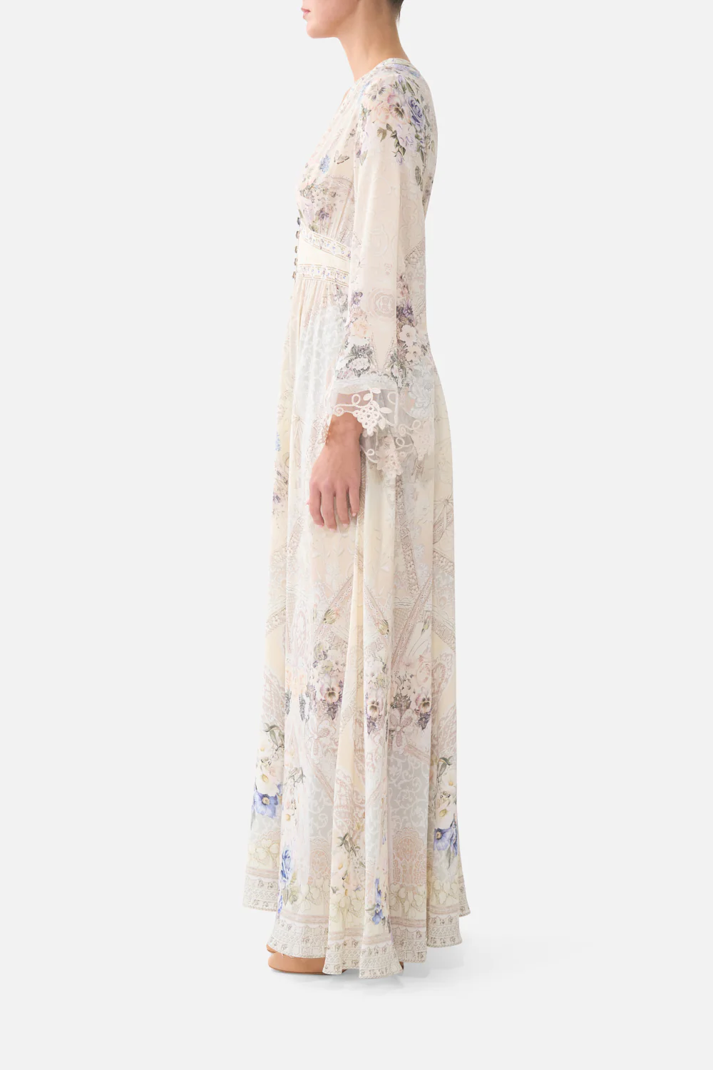 KIMONO SLEEVE DRESS WITH SHIRRING DETAIL LACED WITH LOVE - Image 4