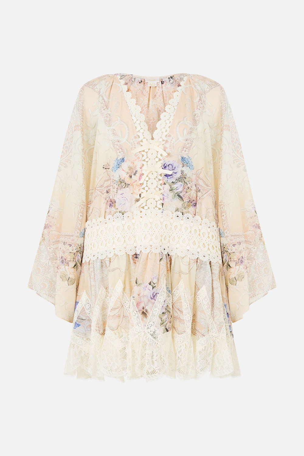 RELAXED SHORT DRESS WITH DROPPED WAIST LACED WITH LOVE - Image 3