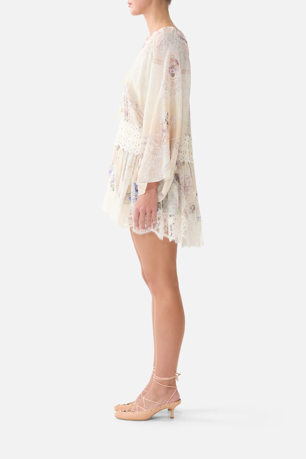 RELAXED SHORT DRESS WITH DROPPED WAIST LACED WITH LOVE - Image 4