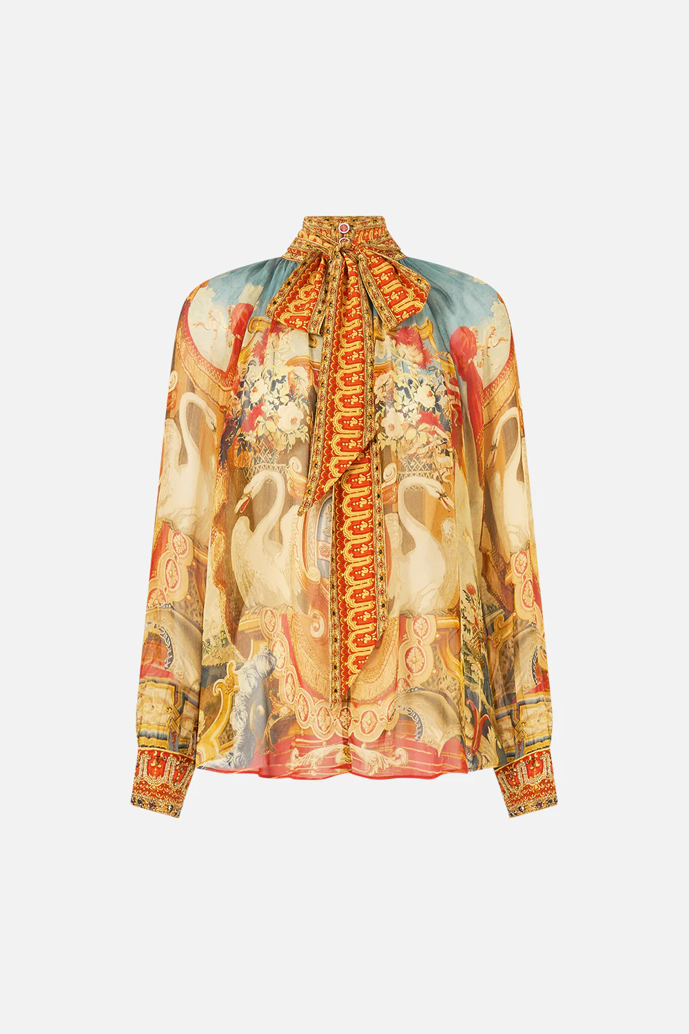 DETACHABLE PUSSY BOW RAGLAN BLOUSE LIFE’S RICH TAPESTRY - Image 3