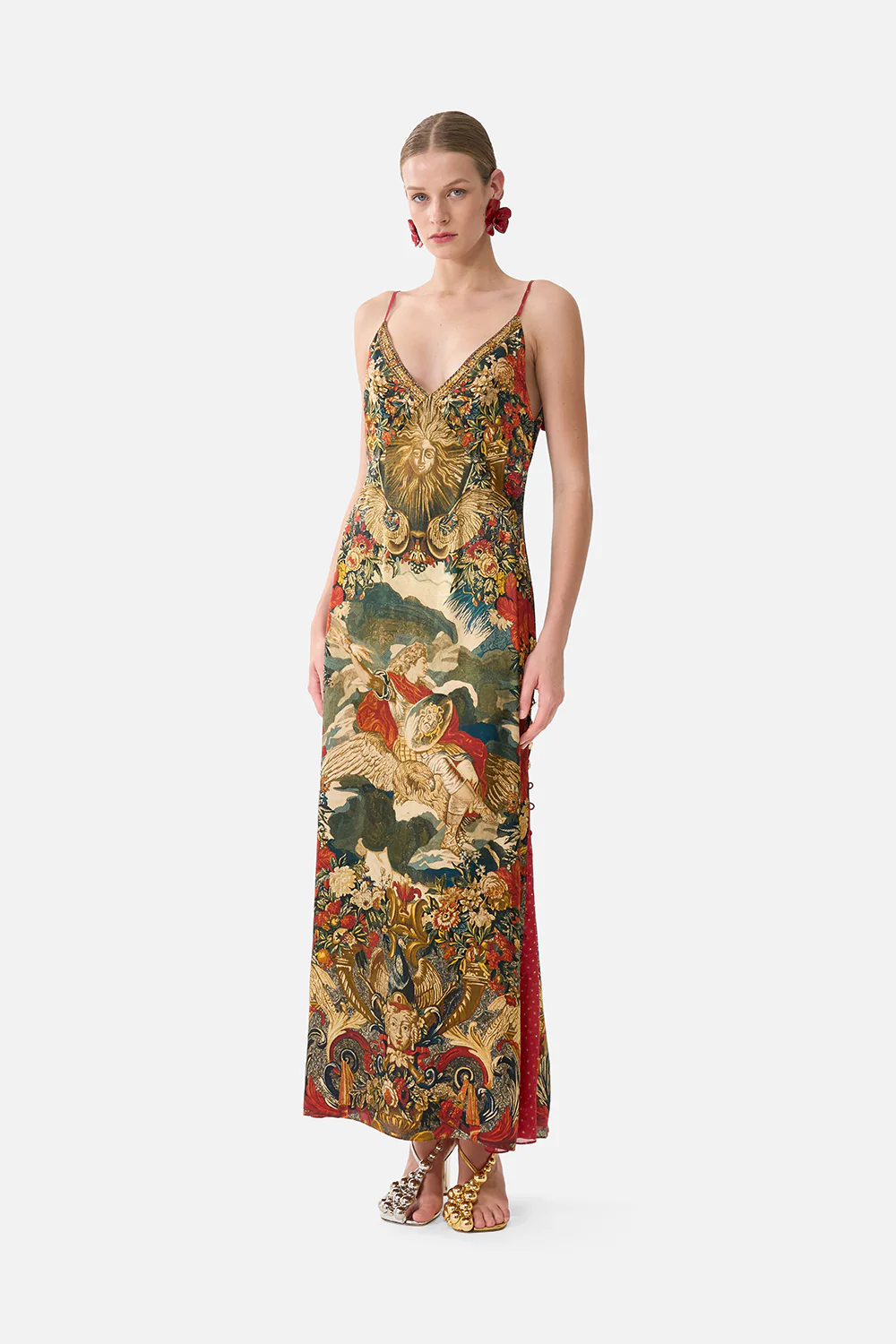 LONG GODET SLIP DRESS MEET ME AT THE MET