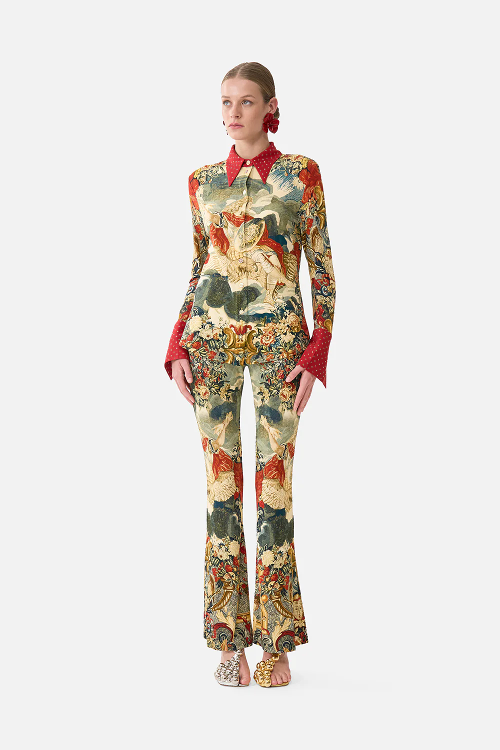 HIGH WAISTED FLARED TROUSER MEET ME AT THE MET