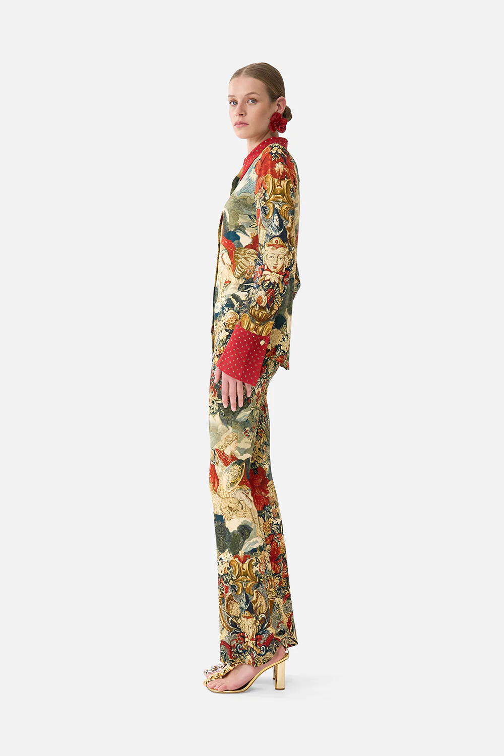 HIGH WAISTED FLARED TROUSER MEET ME AT THE MET - Image 4
