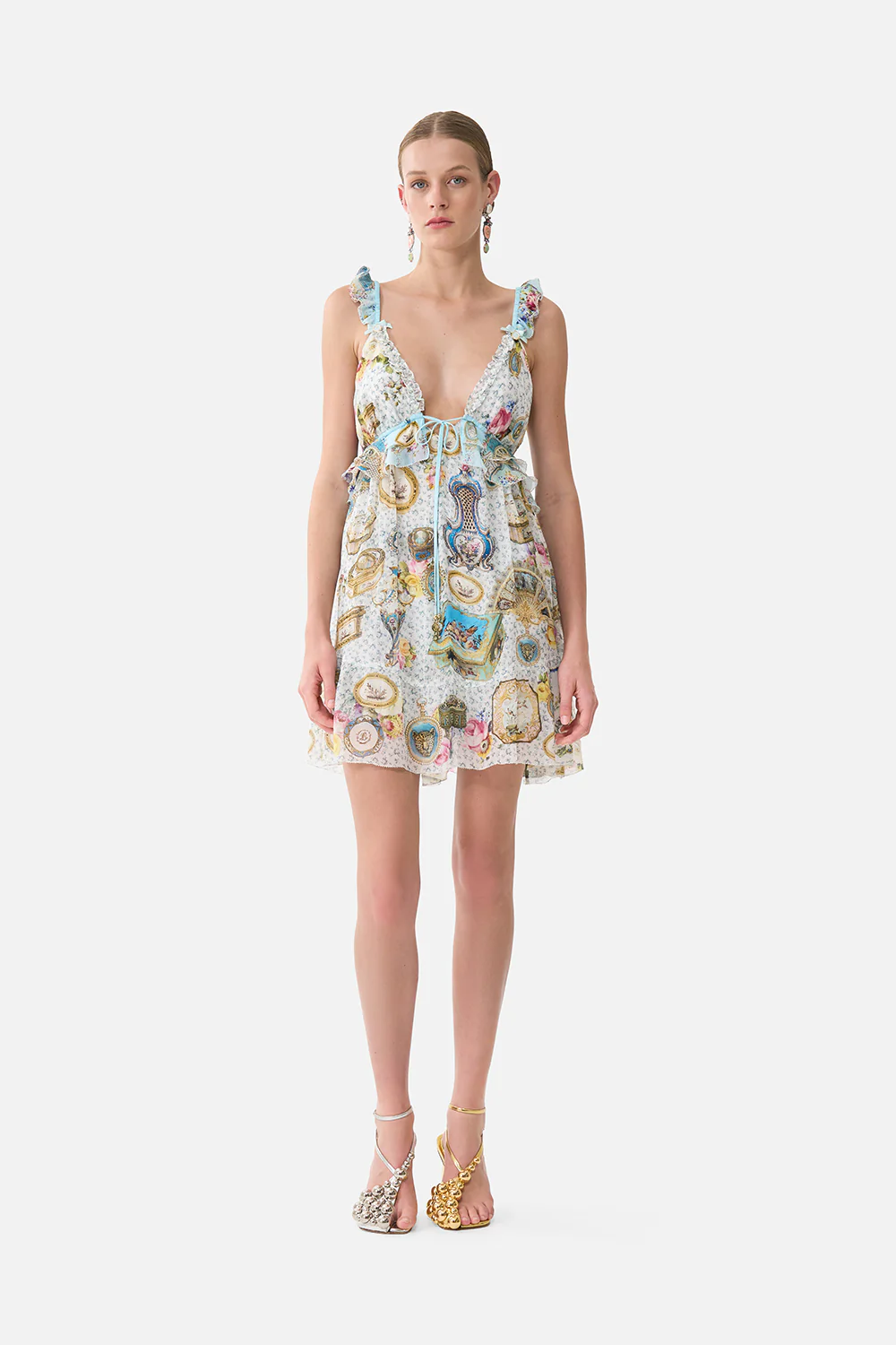 CURVED HEM RUFFLE DRESS ART FOR THE ARTISANS