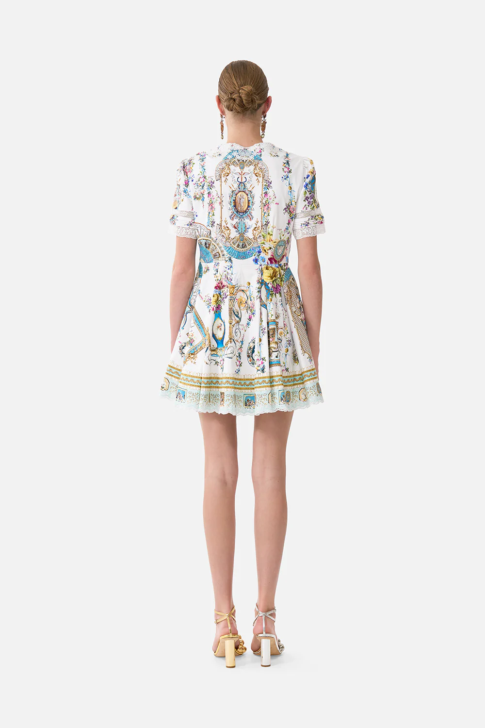 V NECK SHORT DRESS WITH SHORT SLEEVES ART FOR THE ARTISANS - Image 2