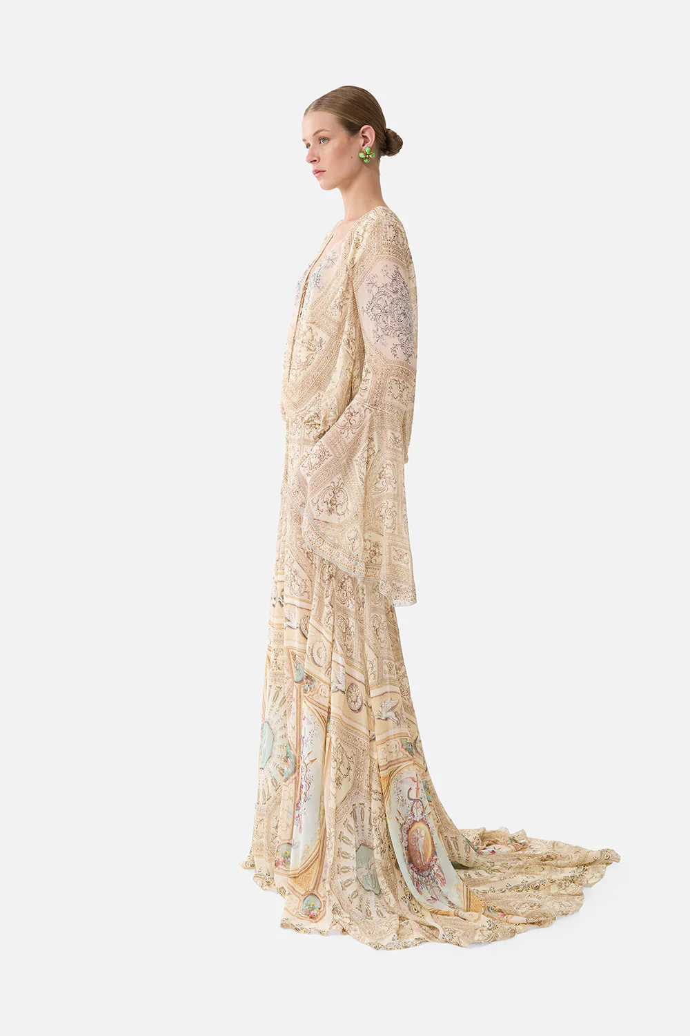 LOW CUT LACE UP FRONT LONG DRESS A BELOVED BOUDOIR - Image 4