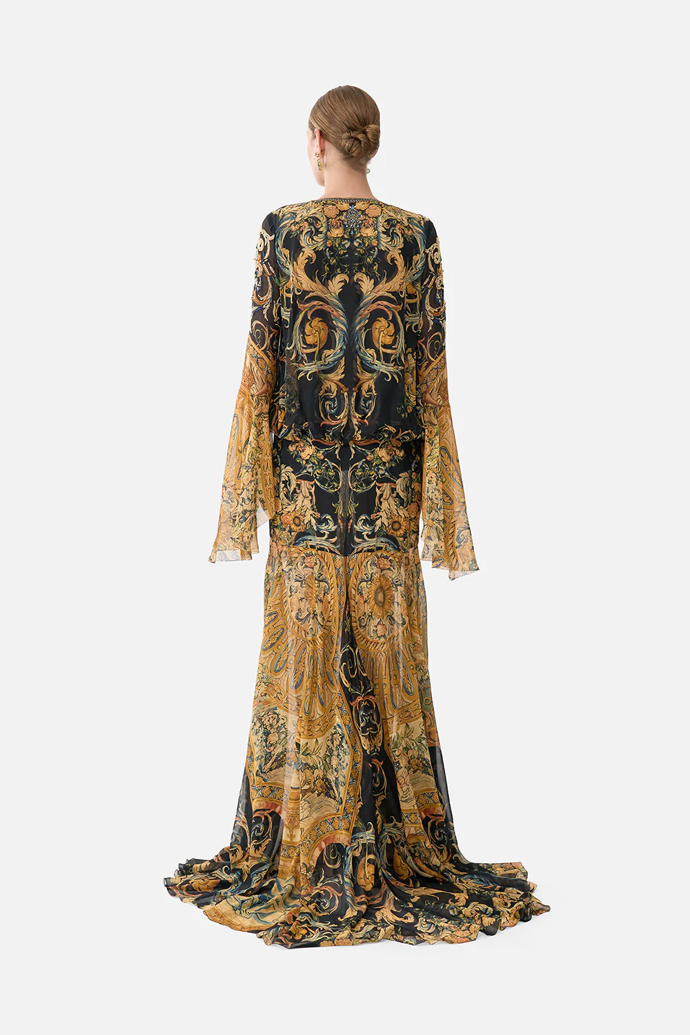 LOW CUT LACE UP FRONT LONG DRESS MUSEUM MEMOIRS - Image 2