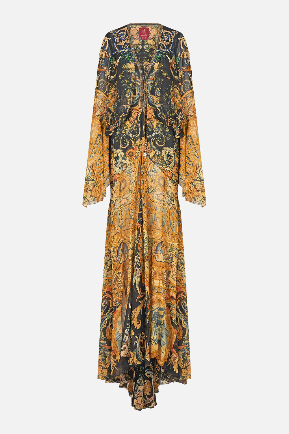 LOW CUT LACE UP FRONT LONG DRESS MUSEUM MEMOIRS - Image 3