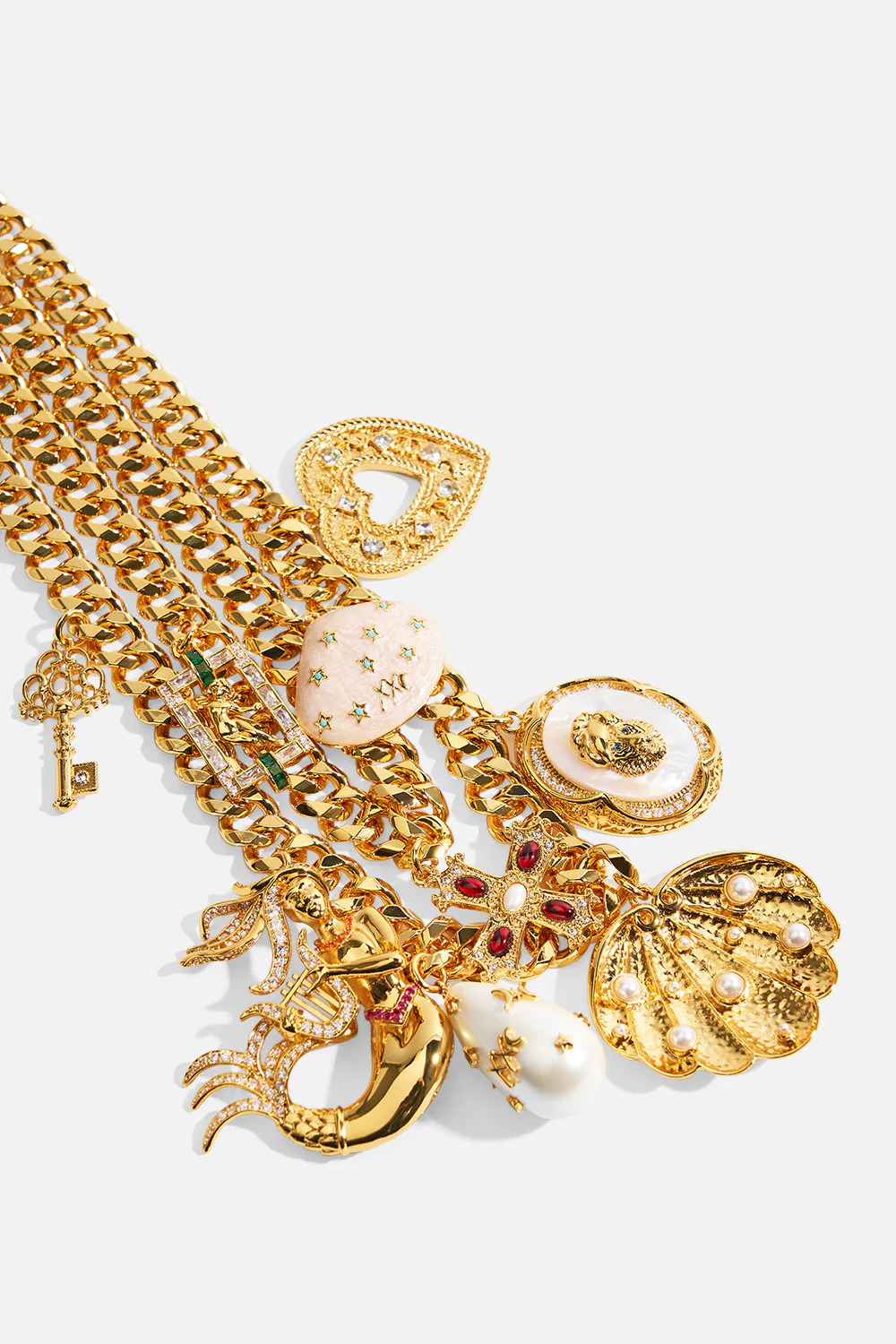 QUEEN OF CHARMS STATEMENT NECKLACE GOLD - Image 2