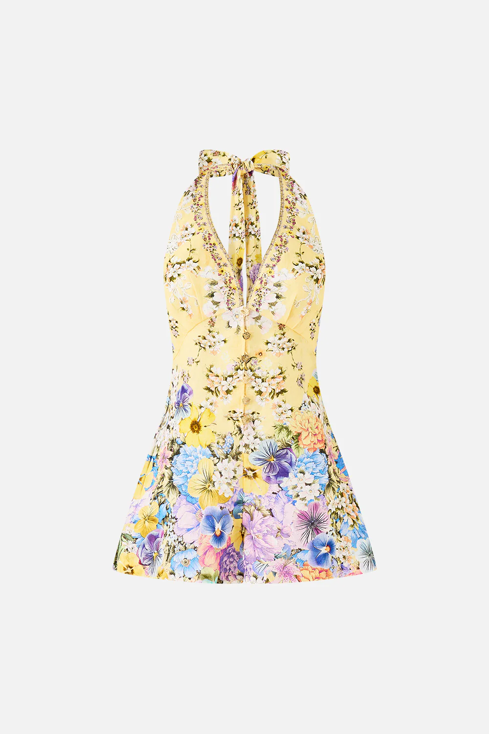 BUTTON FRONT HALTER PLAYSUIT DARLING BUDS - Image 3