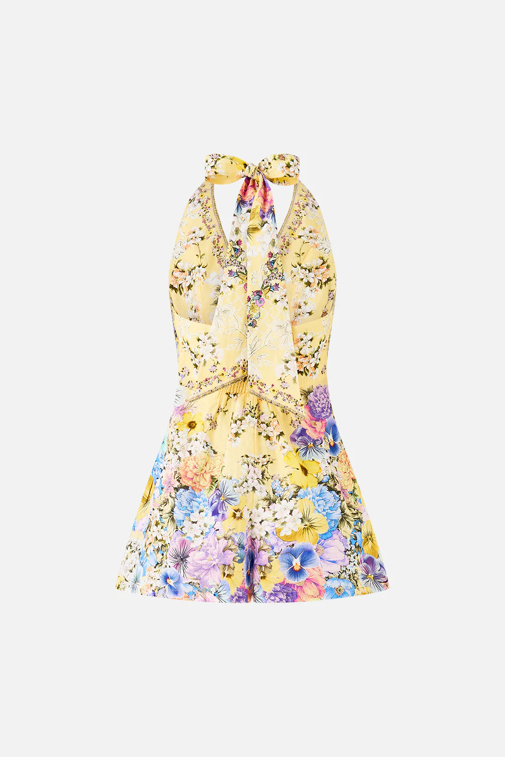 BUTTON FRONT HALTER PLAYSUIT DARLING BUDS - Image 6