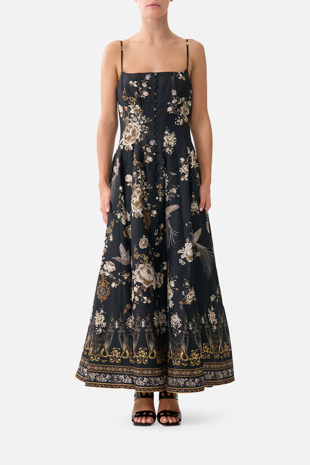 CORSET DRESS WITH LONG FLARED SKIRT FLAMENCO FOLKLORE