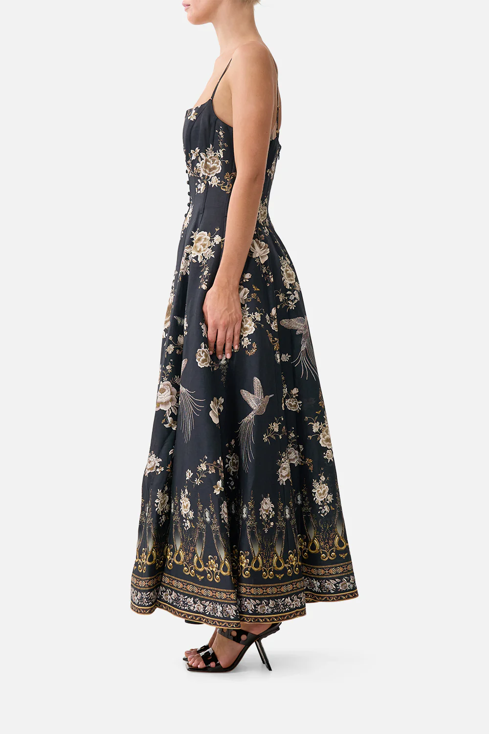 CORSET DRESS WITH LONG FLARED SKIRT FLAMENCO FOLKLORE - Image 4