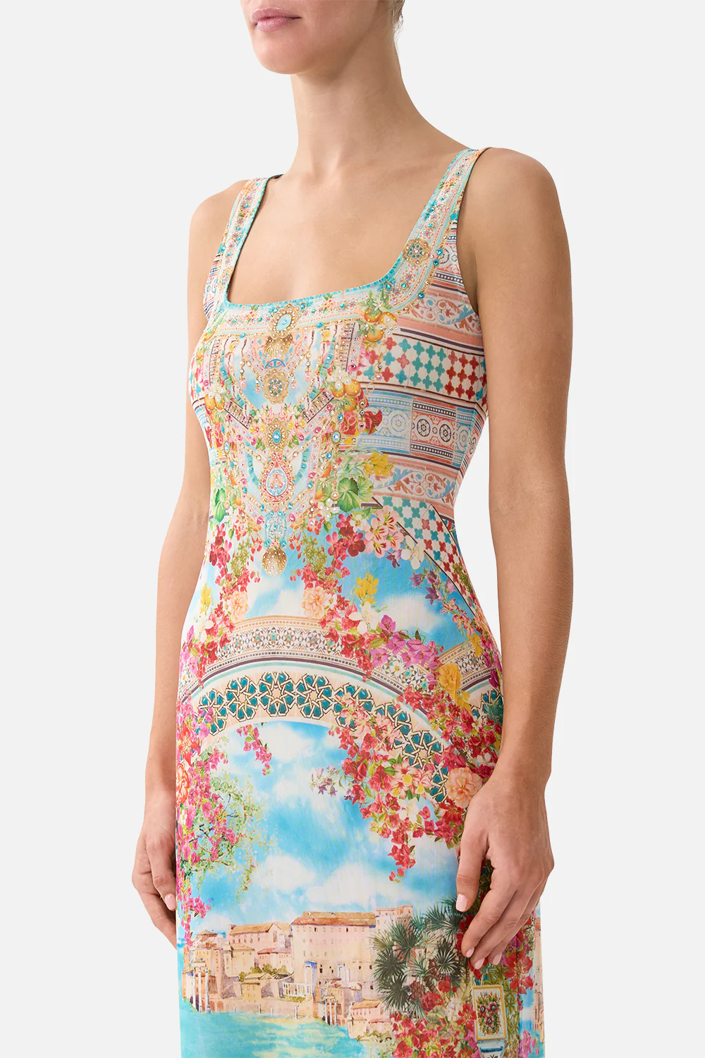 SQUARE NECK BEACH MAXI DRESS WITH LOW BACK MEET ME IN MALLORCA - Image 5