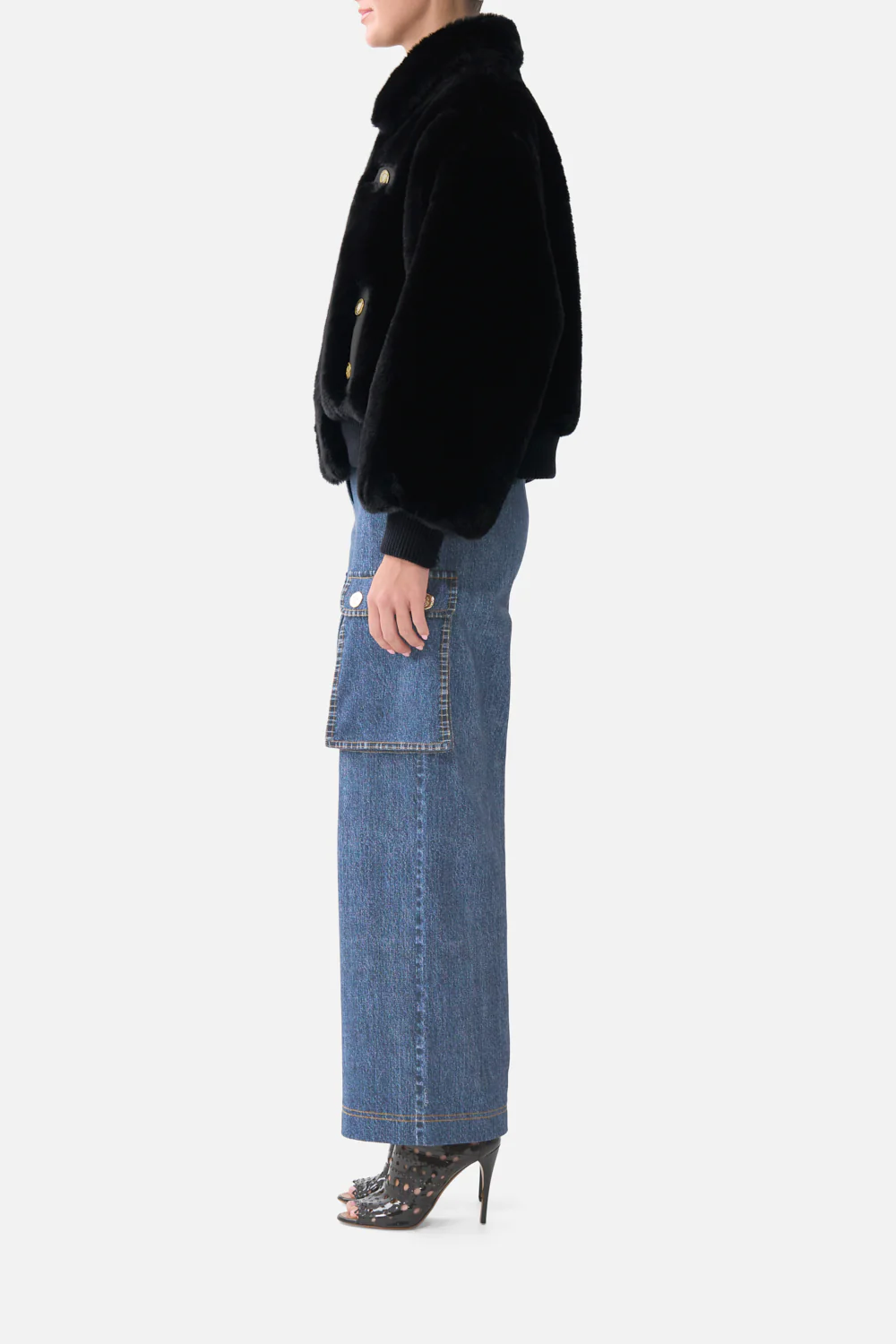 FAUX FUR BOMBER WITH POCKET DETAILS FIESTA, SIESTA, REPEAT - Image 4