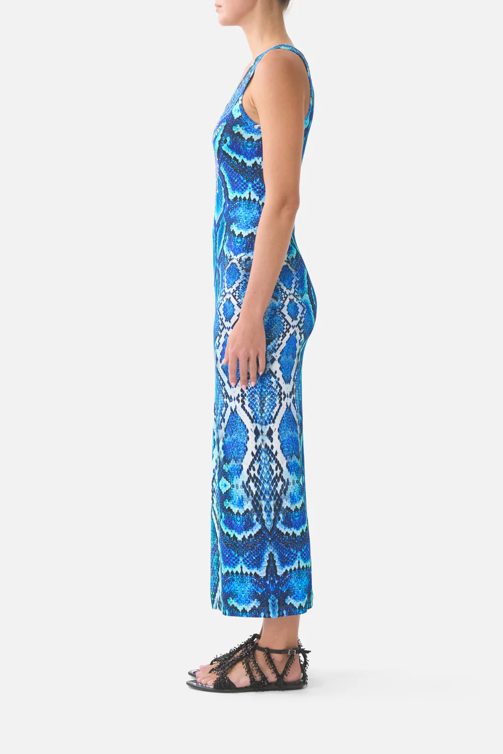 JERSEY SCOOP NECK TANK DRESS THE SAPPHIRE SERPENT - Image 4