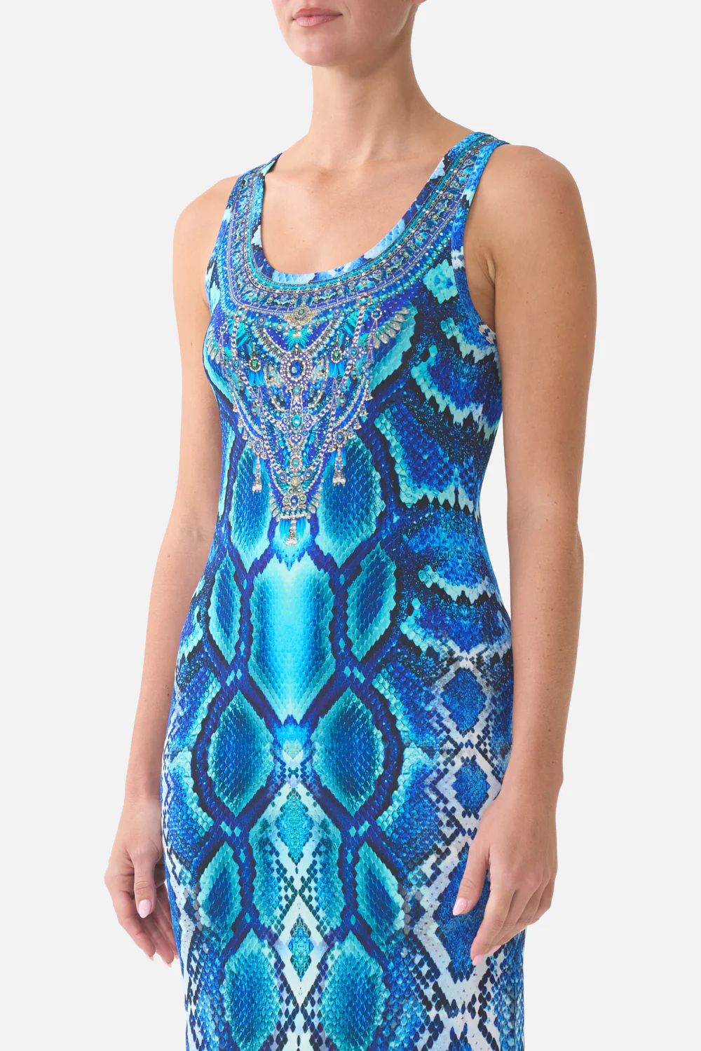 JERSEY SCOOP NECK TANK DRESS THE SAPPHIRE SERPENT - Image 5