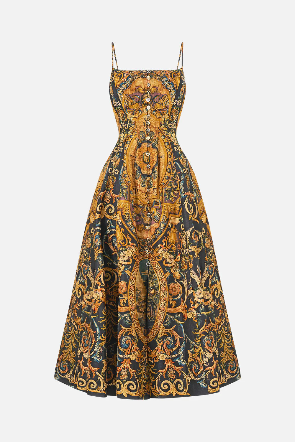 CORSET DRESS WITH LONG FLARED SKIRT MUSEUM MEMOIRS - Image 3