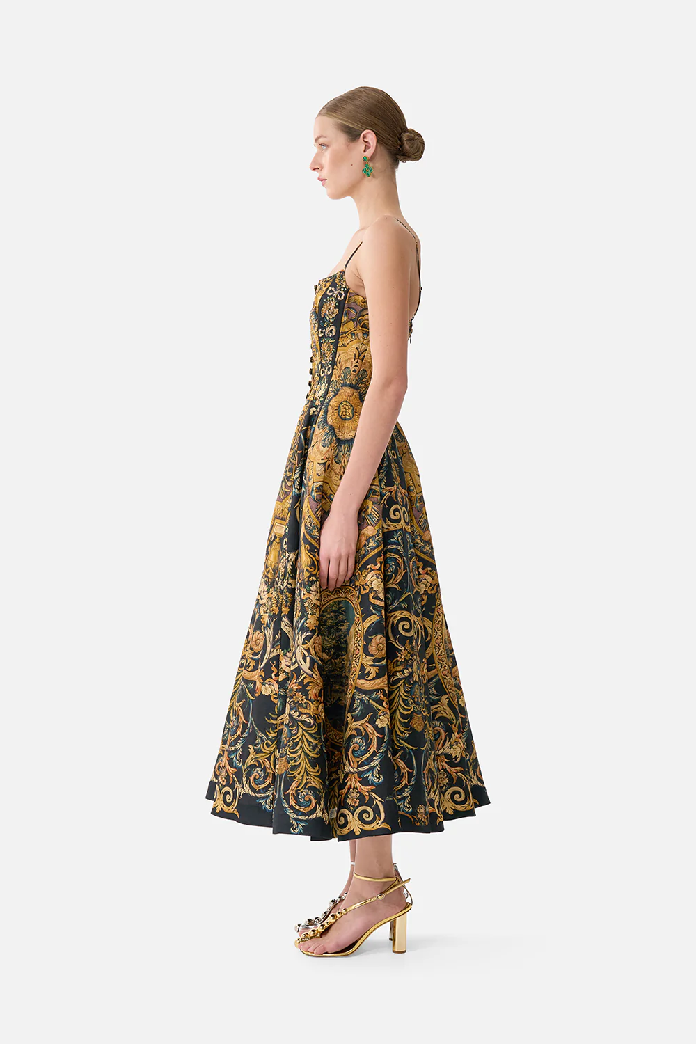 CORSET DRESS WITH LONG FLARED SKIRT MUSEUM MEMOIRS - Image 4