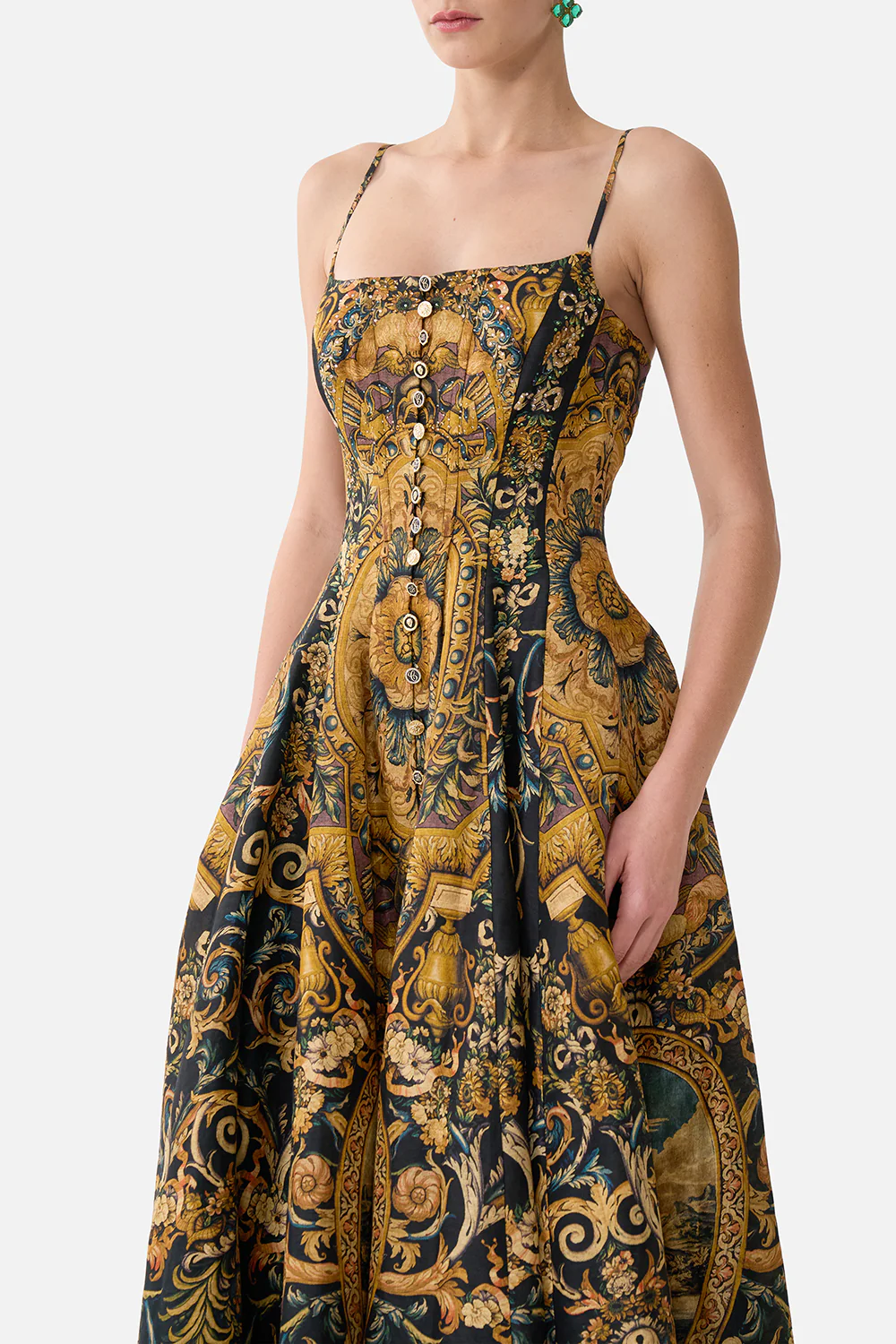 CORSET DRESS WITH LONG FLARED SKIRT MUSEUM MEMOIRS - Image 5