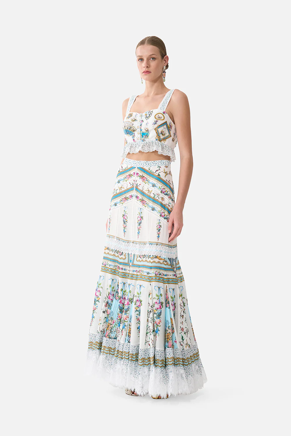 FLARED MAXI SKIRT WITH GODETS ART FOR THE ARTISANS