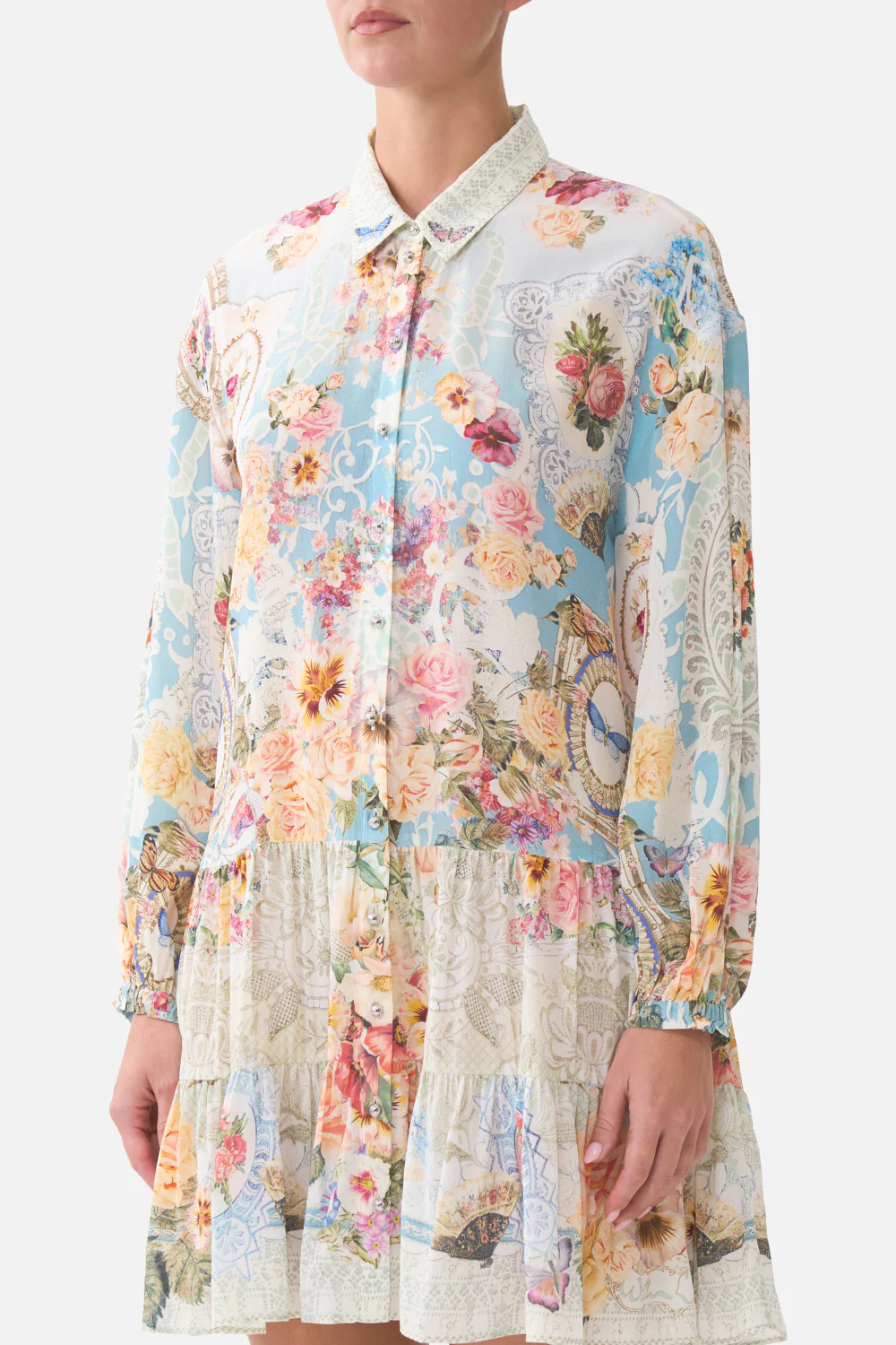 LONG SLEEVE TIERED SHORT DRESS A TASTE FOR LACE - Image 5