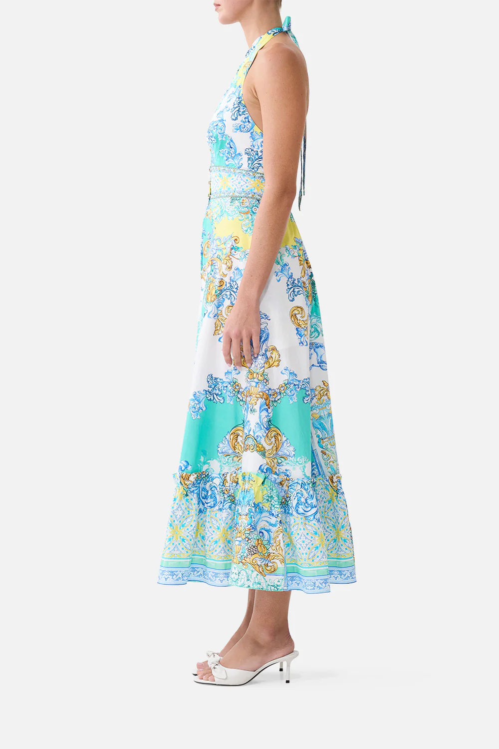 RUFFLE NECK HALTER DRESS DIAL UP THE TILES - Image 3
